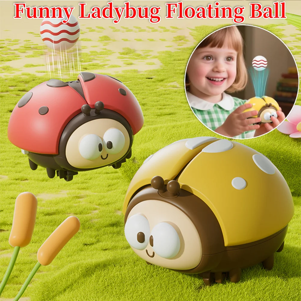Joaninha suspensão bola soprando máquina bonito dos desenhos animados bonito bola soprando máquina ventilador elétrico das crianças carregamento usb carro deslizante