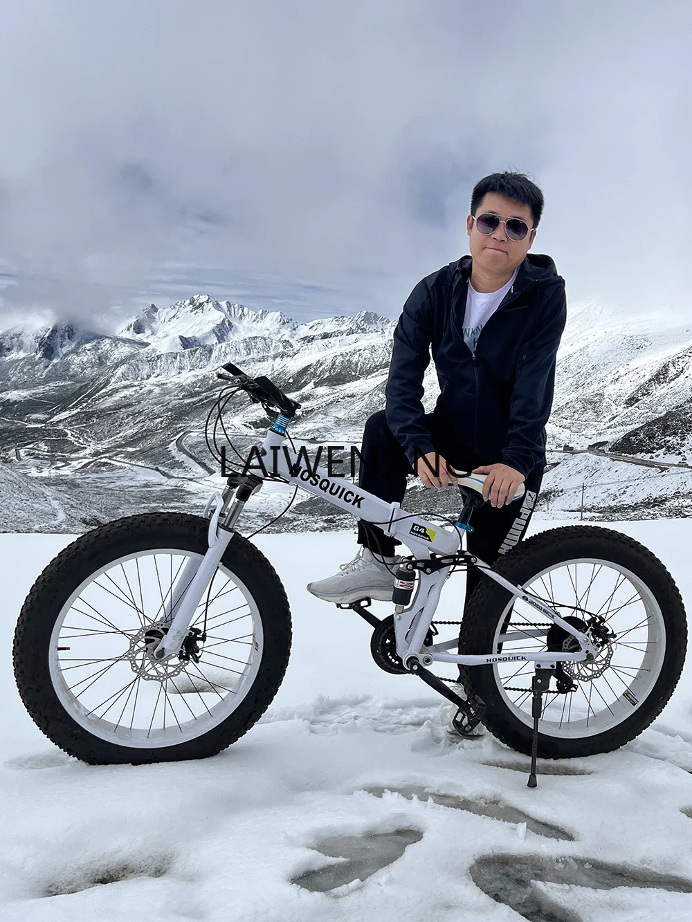 HLZ Beach Snowmobile Super Wide Large Tire Variable Speed Off-Road Folding Mountain Bike