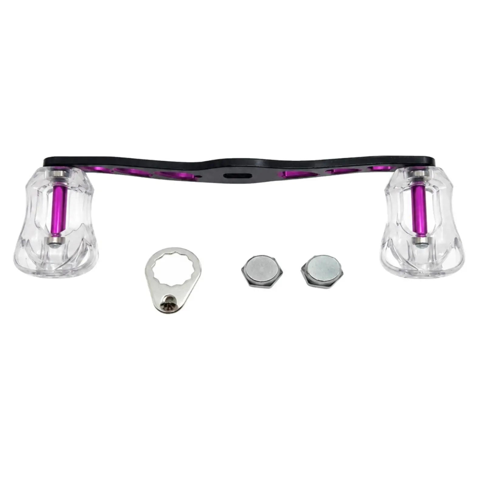 Baitcaster Reel Handle 140mm Double Knob Crank Arm with Nut Washer for Spinning Reel Left Right Hand Custom Swap