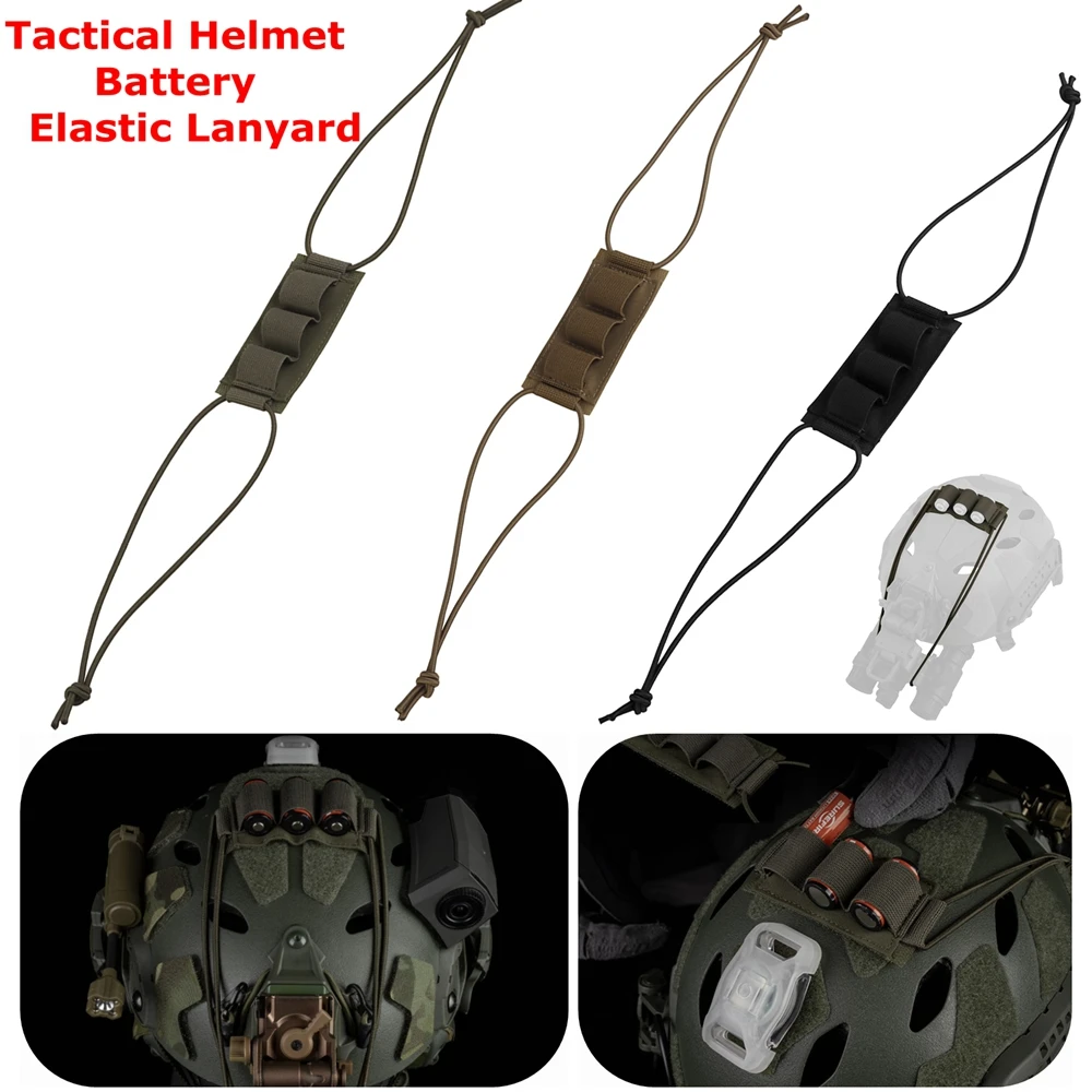 Cordura Tactical Helmet Battery Elastic Lanyard Carries Three Batteries Reinforced Multi-Functional Accessories