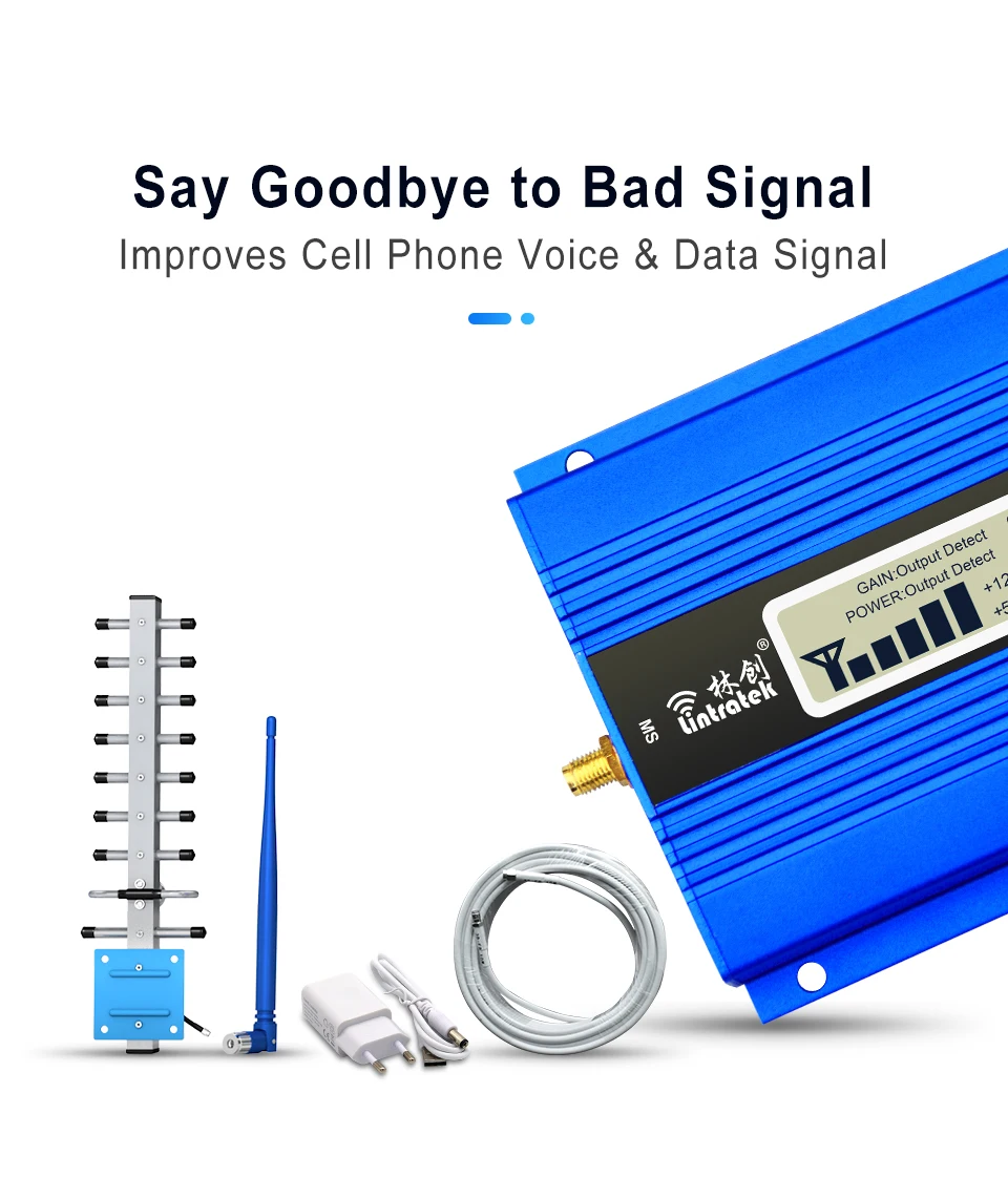 Lintratek Cellular signal amplifier 2G 3G 4G GSM B8 900 LTE B3 1800 Data Cell phone Booster Kit for US VIP