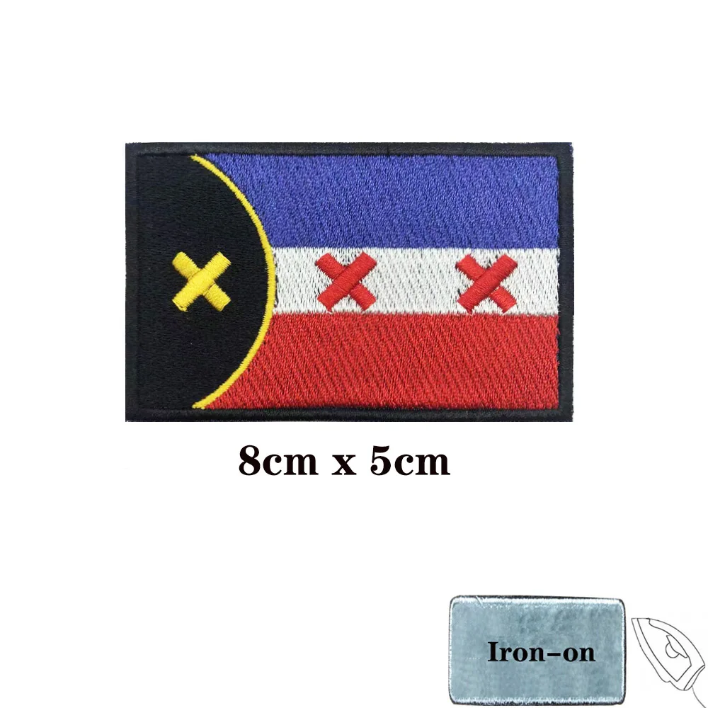 Dream SMP flag Patches Armband Embroidered Patch Hook Loop Iron On Embroidery Badge Military Stripe