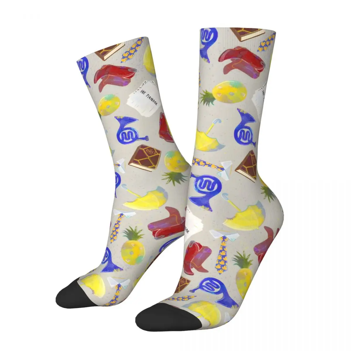 HIMYM Icons Men's Socks Vintage Harajuku Street Style Novelty Pattern Crew Sock