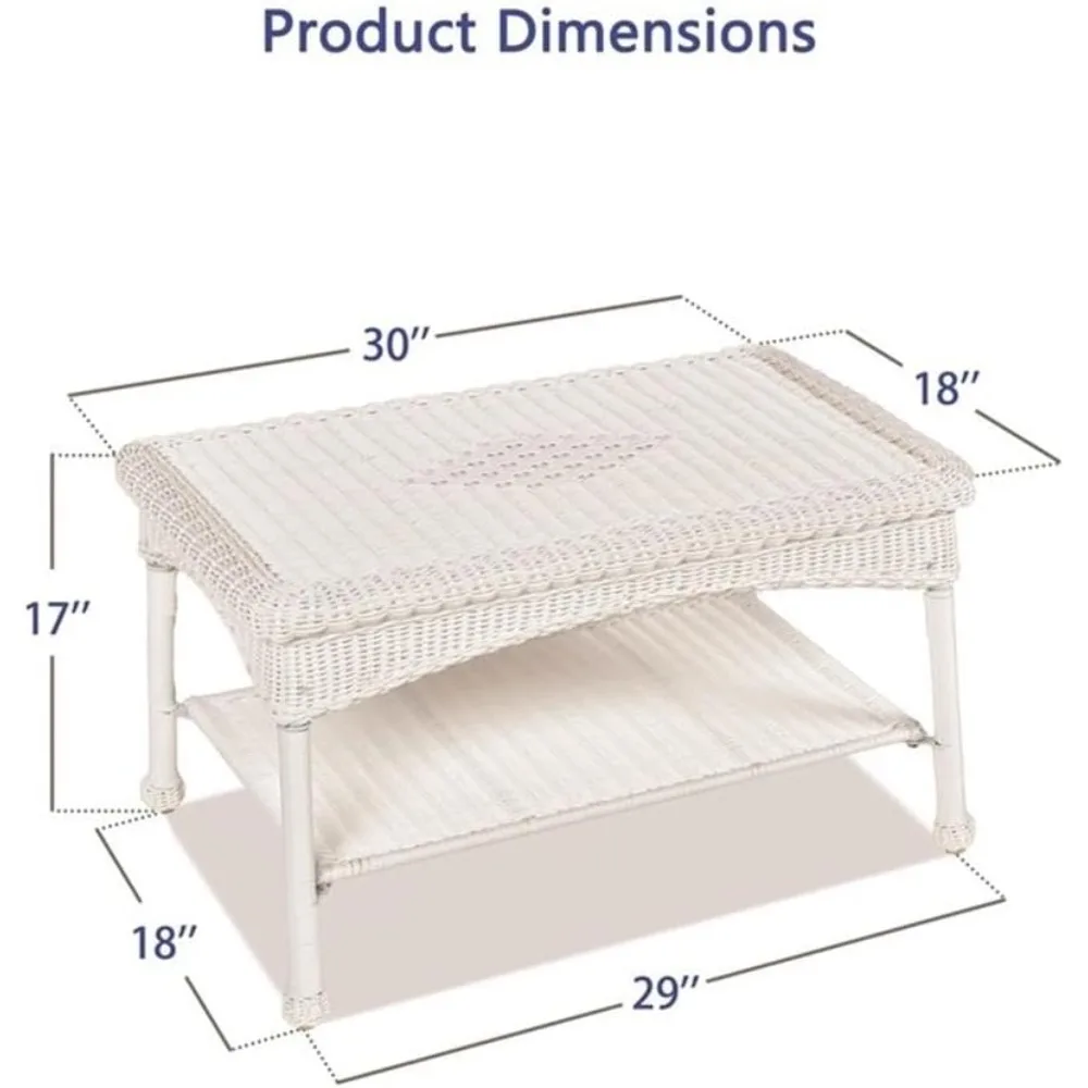 table basse d'extérieur contemporaine en osier blanc