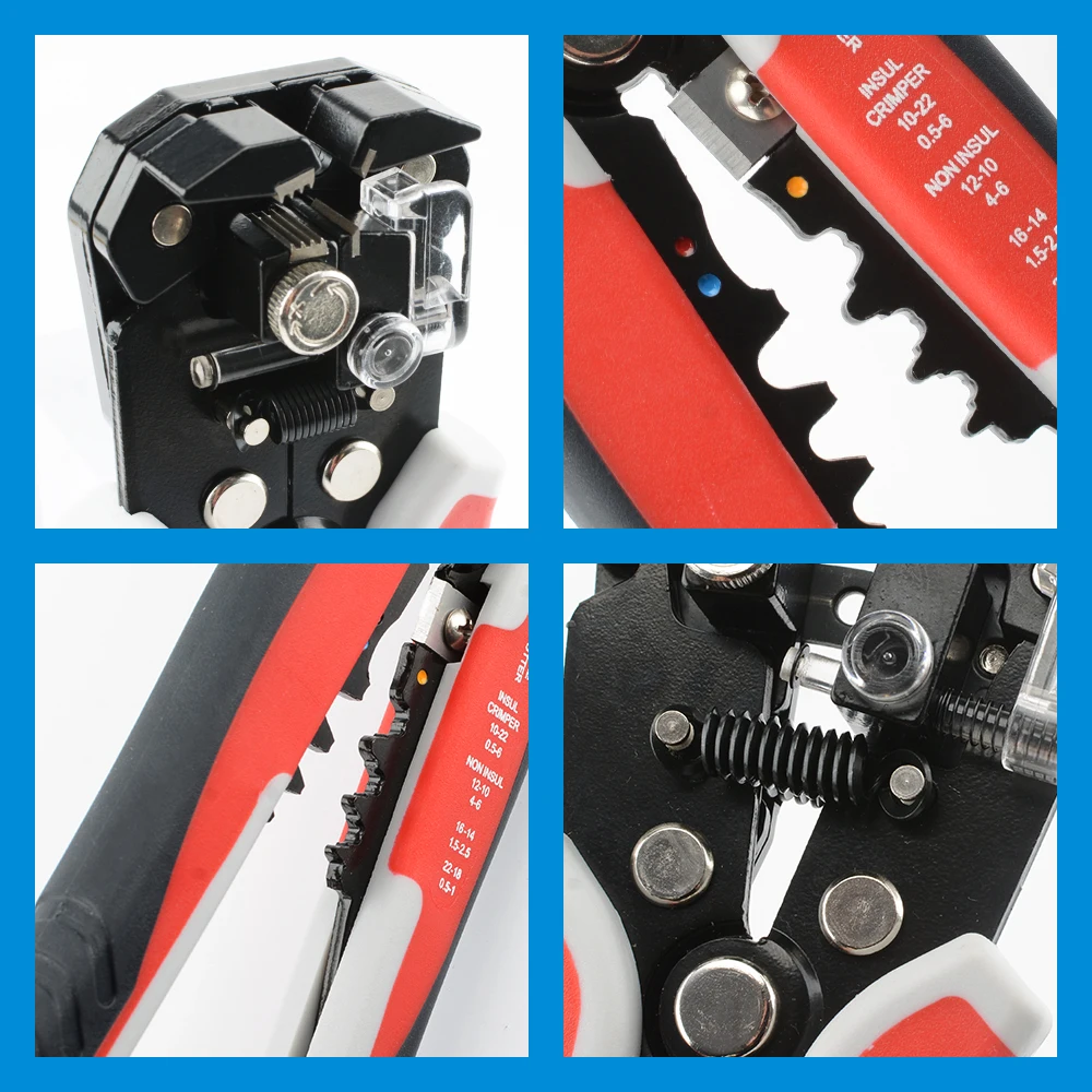 Professionelle Elektriker Draht Werkzeug Kabel Draht Stripper Cutter Crimper Automatische Crimpen Abisolieren Zange – Detail 4