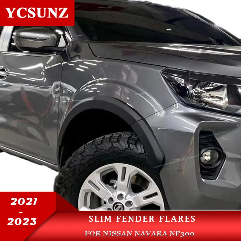 

3 Inch Slim Fender Flares Wheel Arch Mudguards For Nissan Navara NP300 2021 2022 2023 Double Cabin Car Accessories