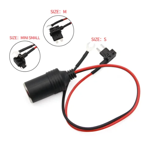 

12V-24V non-destructive car cigarette lighter charger cable female plug connector adapter cable fuse extractor