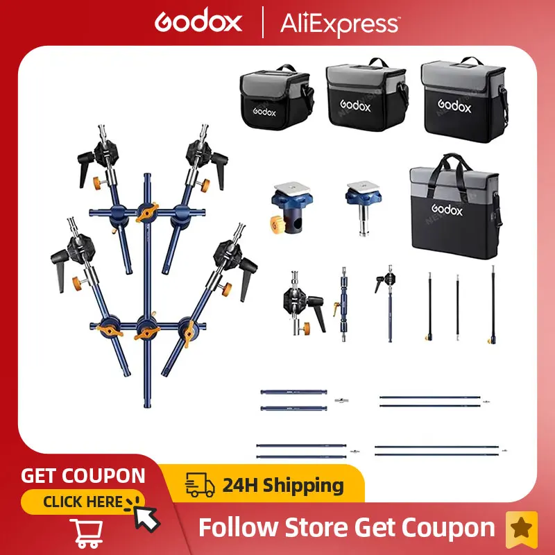 Godox LiteFlow Cine Reflector de iluminación extender el camino de luz extender varilla bola-articulación brazo agarre caso accesorios de fotografía