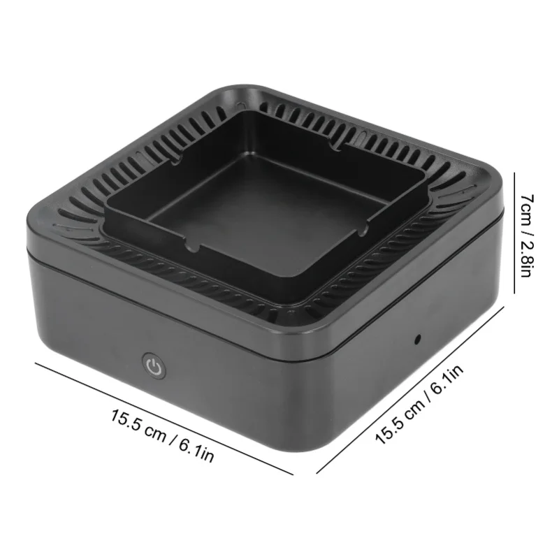 USB Charging Smokeless Ashtray Gray Desktop Large Air Volume Negative Ion Purifier For Office Home