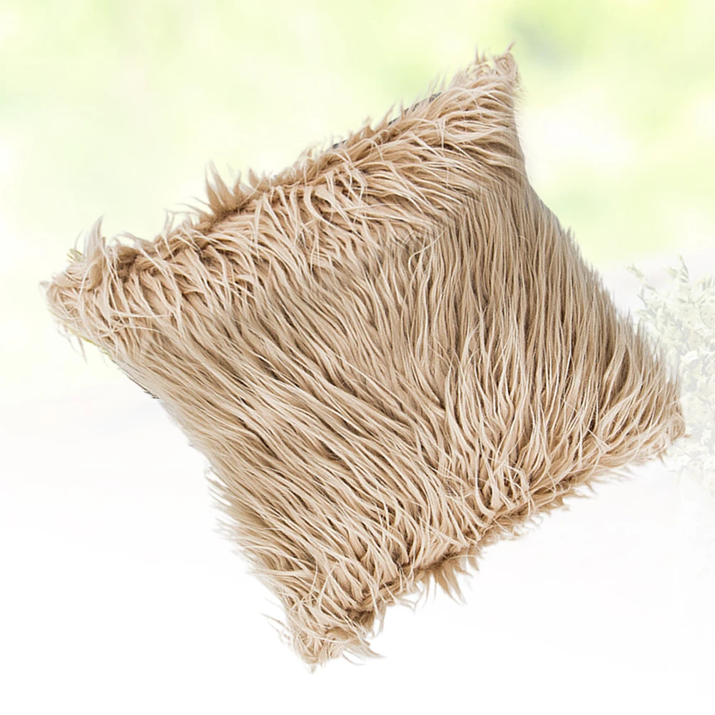 

1Pcs Wool Cushion Cover 45x45cm Imitation Wool Pillowcase Throw Pillow Cover Coffee for Living Room Pillowcase