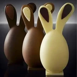 3D Rabbit Silicone Mold with small Hammer Happy Easter Chocolate Molds Bomb Mould Bakeware