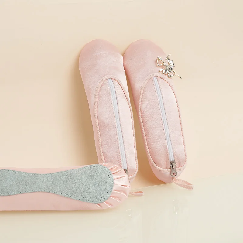 핑크 발레 신발 새틴 펜슬 백, 메이크업 가방, 문구류 보관 화장품 거치대 가방, 댄서 지갑 열쇠 고리, 댄스 액세서리