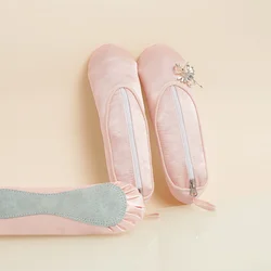 Pink Ballet Shoe Satin Pencil Bag Makeup Bag Stationery Storage Cosmetic Holder Bag for Dancers Purse Keyring Dance Accessory