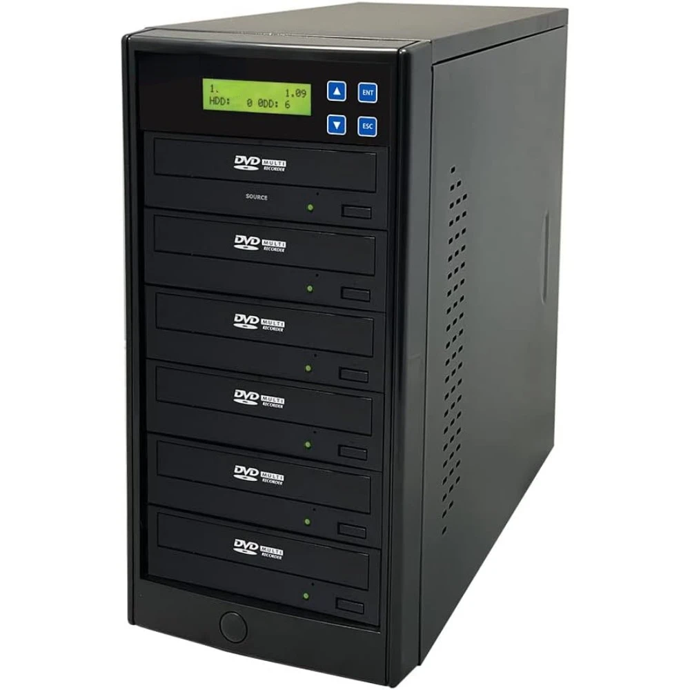 

24X SATA 1 to 5 CD DVD M-Disc Supported Duplicator Writer Copier Tower with Free DVD Video Copy Protection