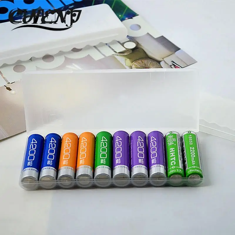 10 Slot Transparent Plastic Battery Storage Box For AAA/AA/18650 Hard Battery Container Holder Case Organizer Box Accessories