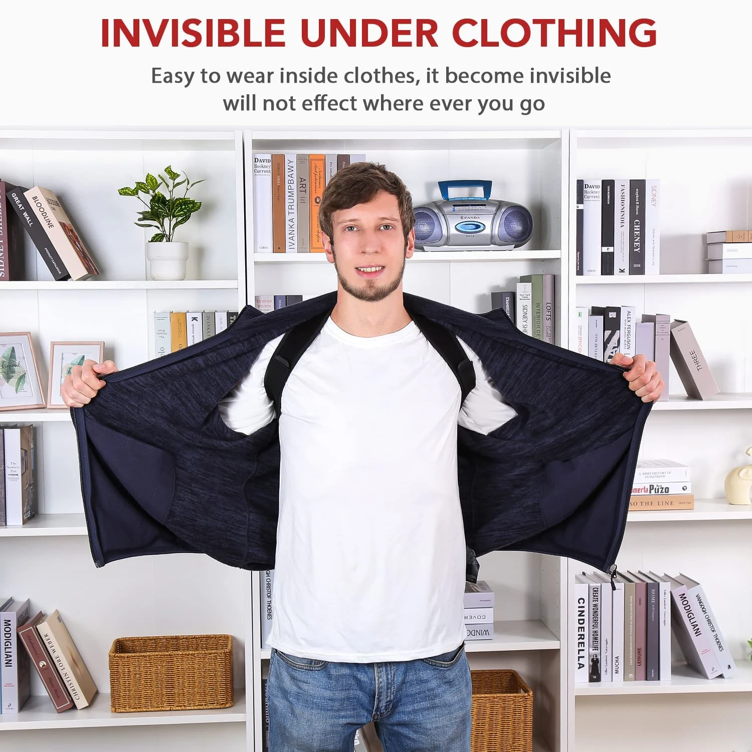 مصحح وضعية مريح وقابل للتعديل للرجال والنساء، دعامة لفرد الظهر العلوي، يدعم الظهر والكتف والرقبة - يجب اقتناؤه لـ im