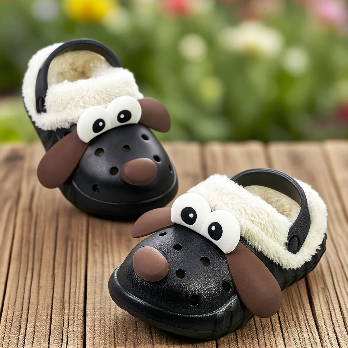 Nuove scarpe di cotone autunnali e invernali, scarpe di cotone per cani con orecchie grandi, pantofole di cotone con isolamento felpato, scarpe con suola morbida