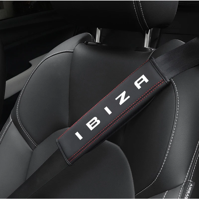 For Seat Ibiza car styling Accessories Top leather material automotive seat belt cover shoulder protector