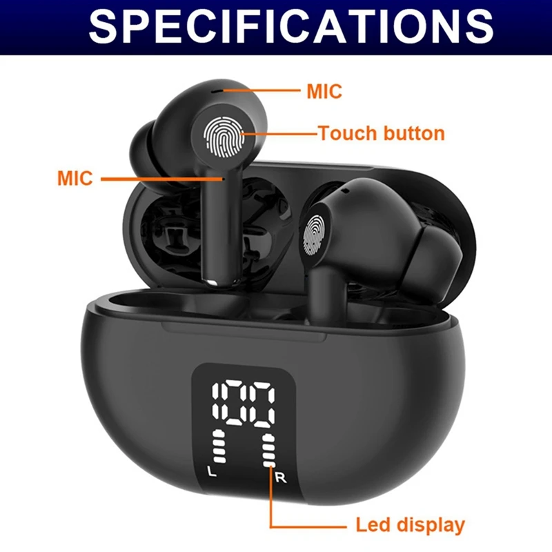 Los auriculares de traducción inteligentes Bluetooth M10 admite más de 100 idiomas de traducción instantánea para viajes, negocios y aprendizaje B