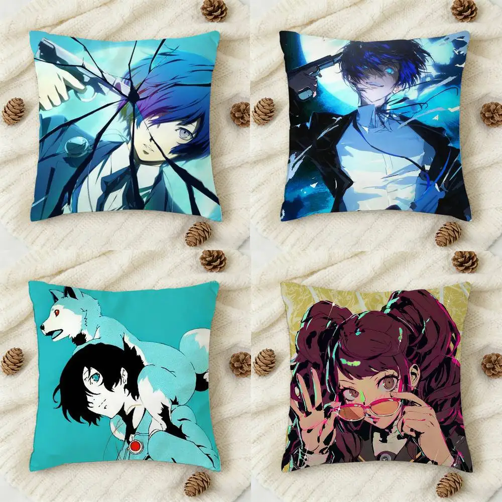 

Cartoon Persona 3 Game Anime Double-sided Printed Square Decorative Cushion Cover for Sofa Living Room Home Decor