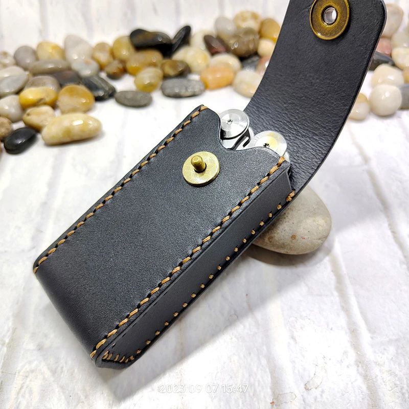 Strumento multifunzionale pinza marsupio esterno portatile Bowie coltello pinza fodero in pelle cintura pacchetto personalizzato a mano PD