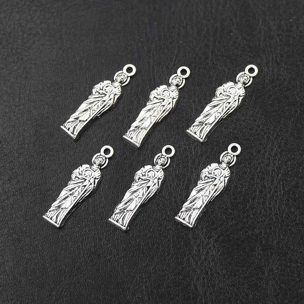 15 개/몫 ST Jude Charms 25X7.5mm 골동품 실버 부적 펜던트 맞는 패션 묵주 팔찌 목걸이 쥬얼리 L329 만들기