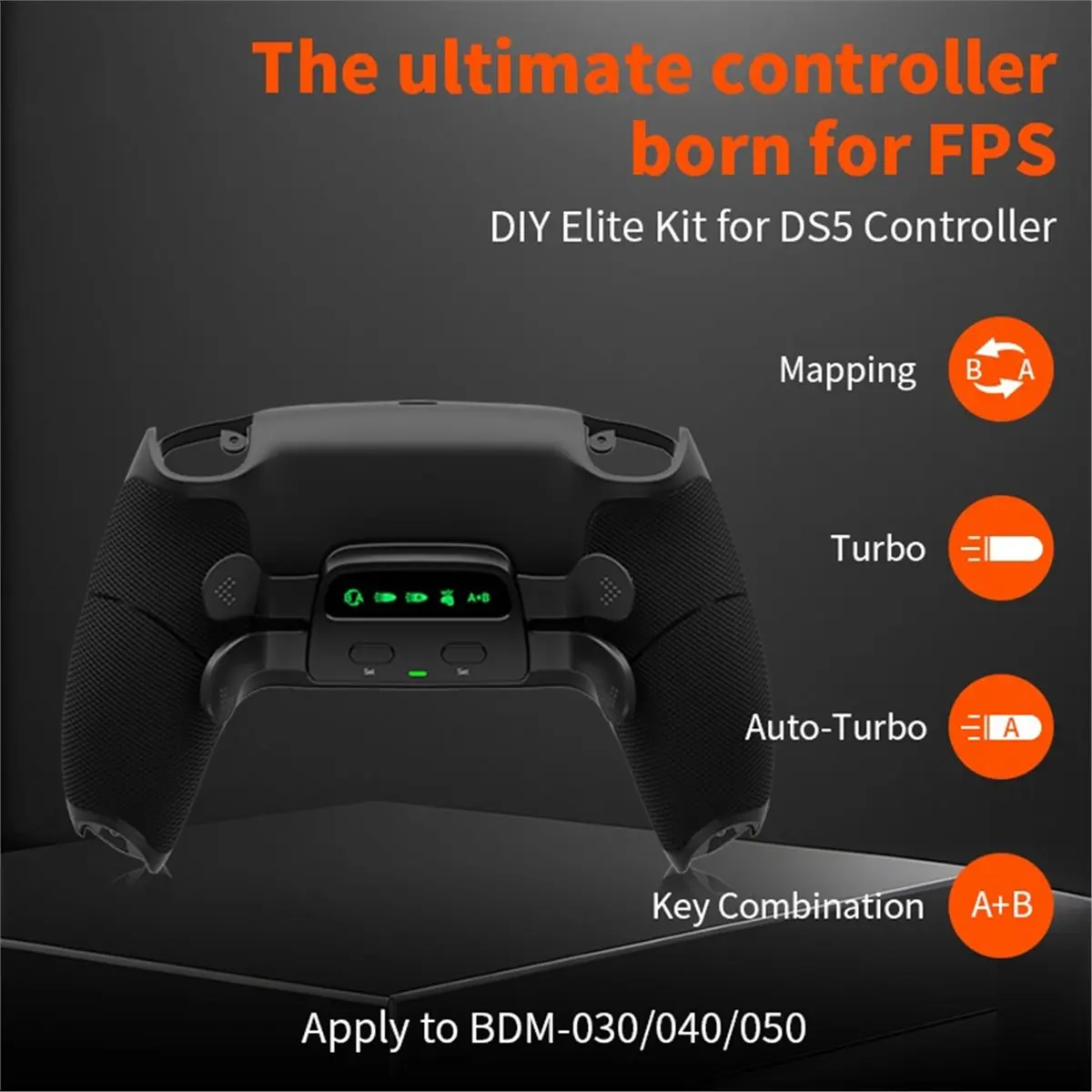 X14A& DIY Four-Back Button Clip Anti-Slip Soft Rubber Back Shell Rear Button Paddle Modification Parts for PS5 White