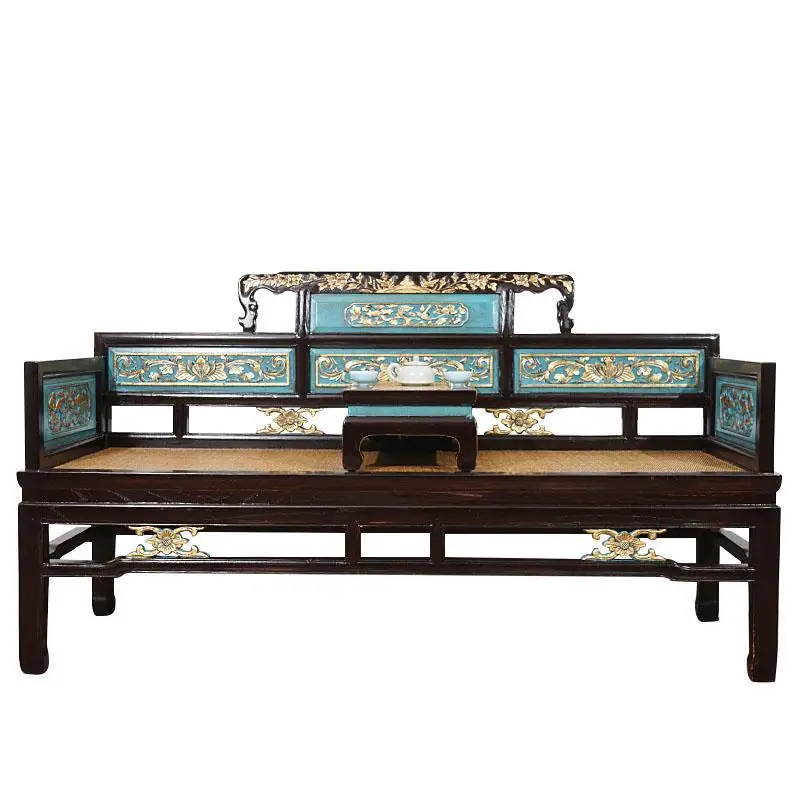 

Arhat Bed Living Room Solid Wood Sofa Chinese Concubine Retro Beauty Arhat Bed Leisure Chair