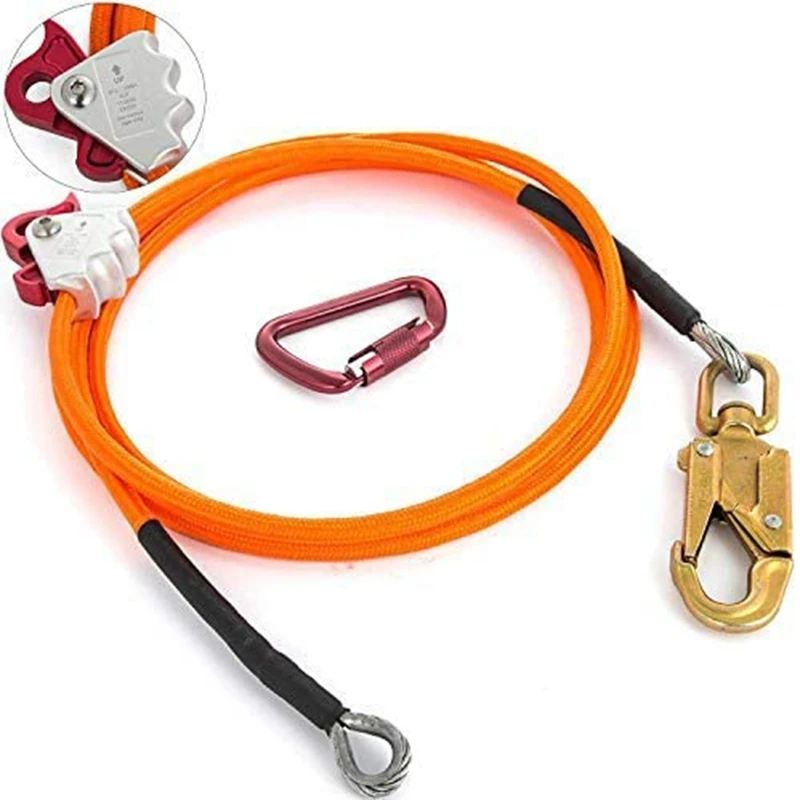 Imagem -06 - Steel Wire Core Flip Line Kit Escalada Ajustável Posicionamento Rope For Arborists Tree Climbers Outdoors