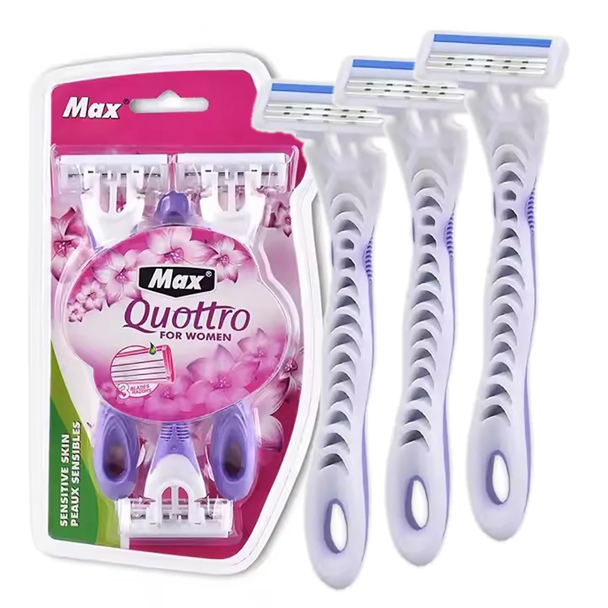 3pcs Women Razor Blade Stainless Steel Body Hair Razor For Ladies Triple Blade Bikini Razor