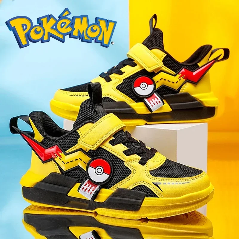 Anime Pokemon Kids Sneakers Pikachu Sport Running Shoes Basketball Breathable Tennis Shoes Casual Children's Shoes Lightweight