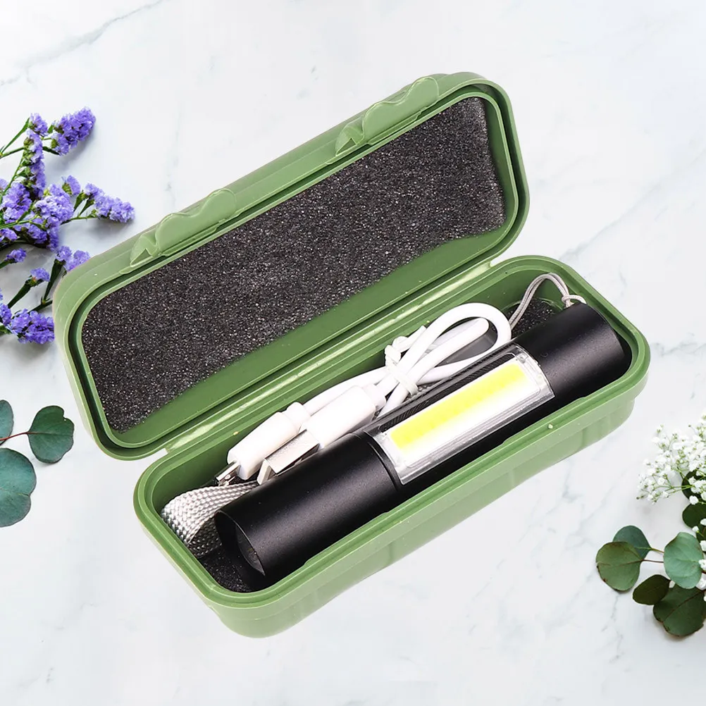 1Pcs Premium Aluminum Alloy Flashlight Zoomable Rechargeable LED Torch Bright Adjustable Beam Portable Compact for Camping