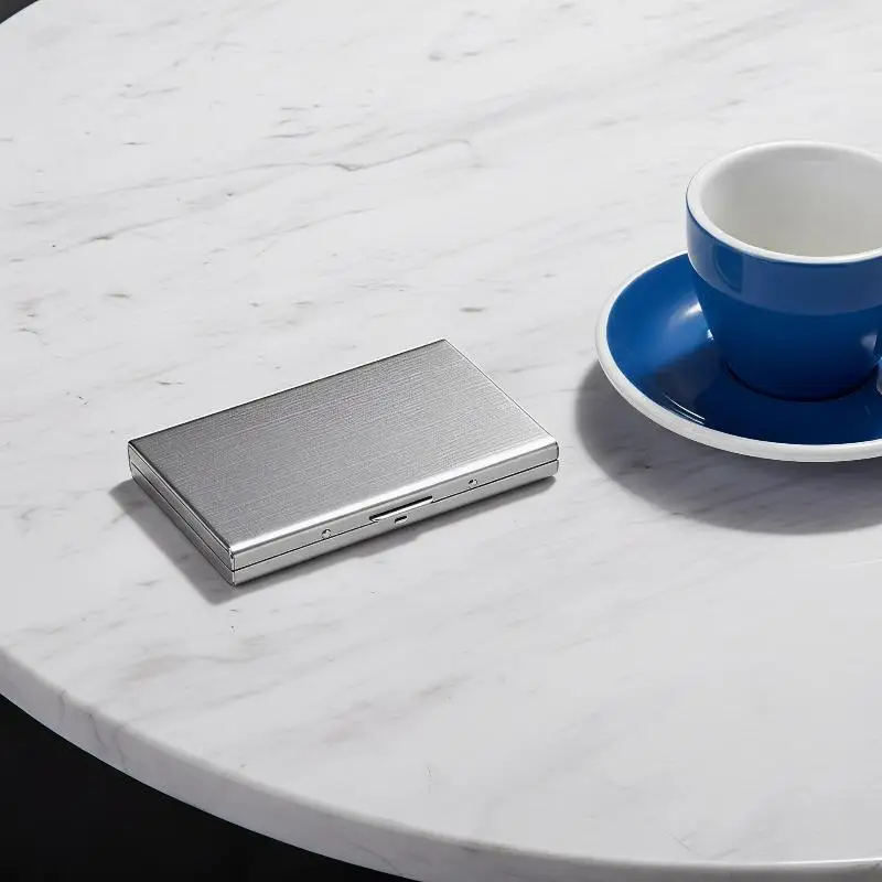 Slim Stainless Steel Credit Card Holder 6/10 Slots Anti RFID Blocking Protective Metal Case Portable Travel Debit Card Storage