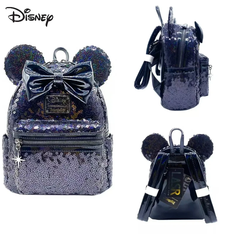 

Новый эксклюзивный мини-рюкзак Disney Loungefly Disney Celestial Dreams с черными голографическими блестками и Минни, подарок на день рождения для девочек