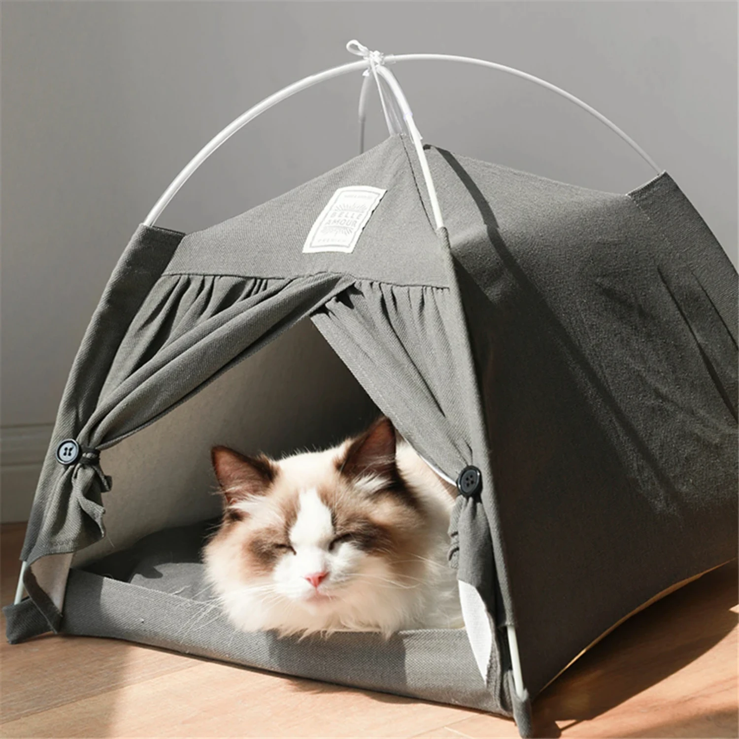 Folding Pet Tent Bed Cave For Cat Small Dog Portable Cat Tent Kitten Bed Hut Indoor Outdoor Summer Puppy Tent Cozy Cave House