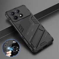 Armor Kickstand Case For Xiaomi Poco X6 Pro 5G Magnetic Holder Phone Cases For Pocox6pro Poko Little X6pro X 6 Pro 6X Back Cover