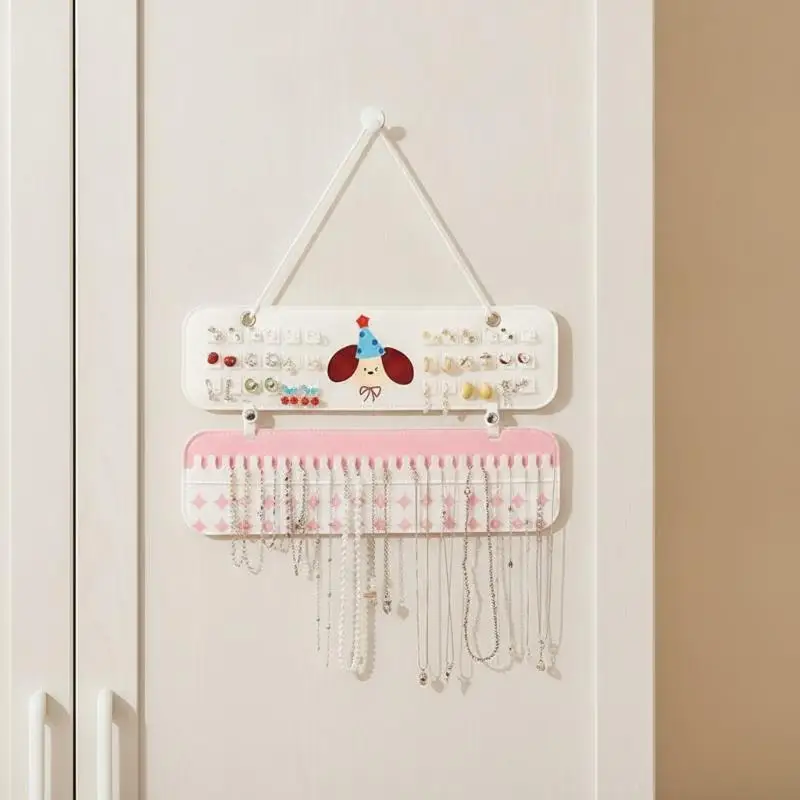 3-in-1 Hängender Schmuck-Organizer zur Wandmontage, Brillen-, Ohrring- und Halsketten-Aufbewahrungstasche, tragbarer Aufbewahrungsbeutel für Zuhause und Reisen – Detail 4