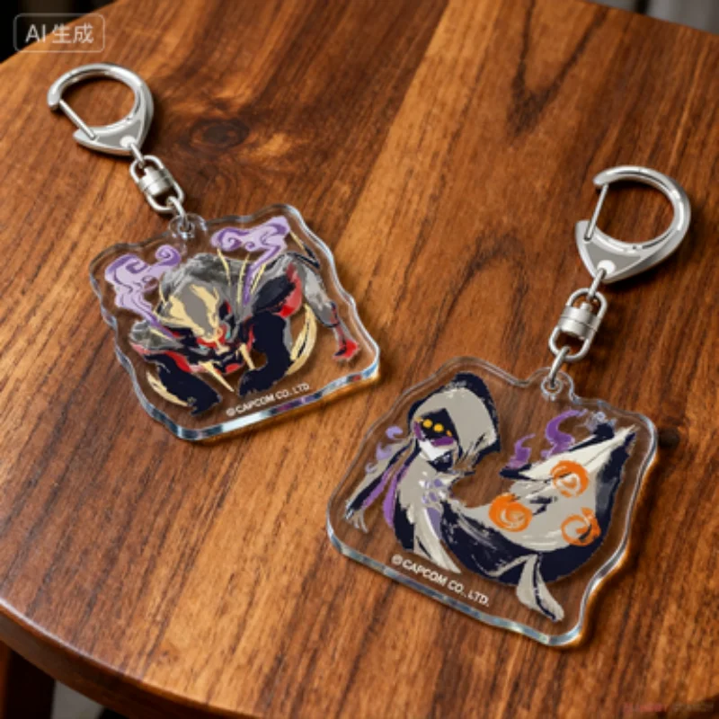 Game Monster Hunter HD Acrylic key ring keychain Cute monster pendant a pendant to hang on the backpack a gift for a friend 6CM