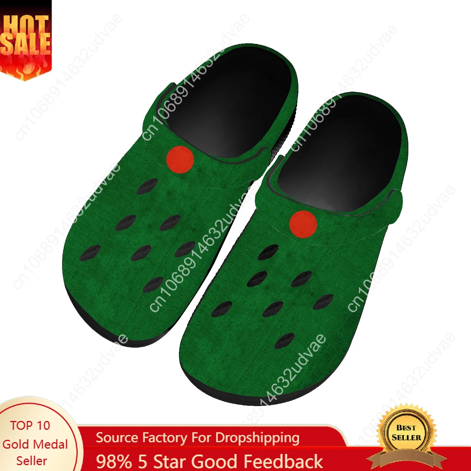 Bangladesh National Flag Water Shoes Men Women High Quality Home Garden Clogs Customizd Sandals Beach Breathable Hole Slippers
