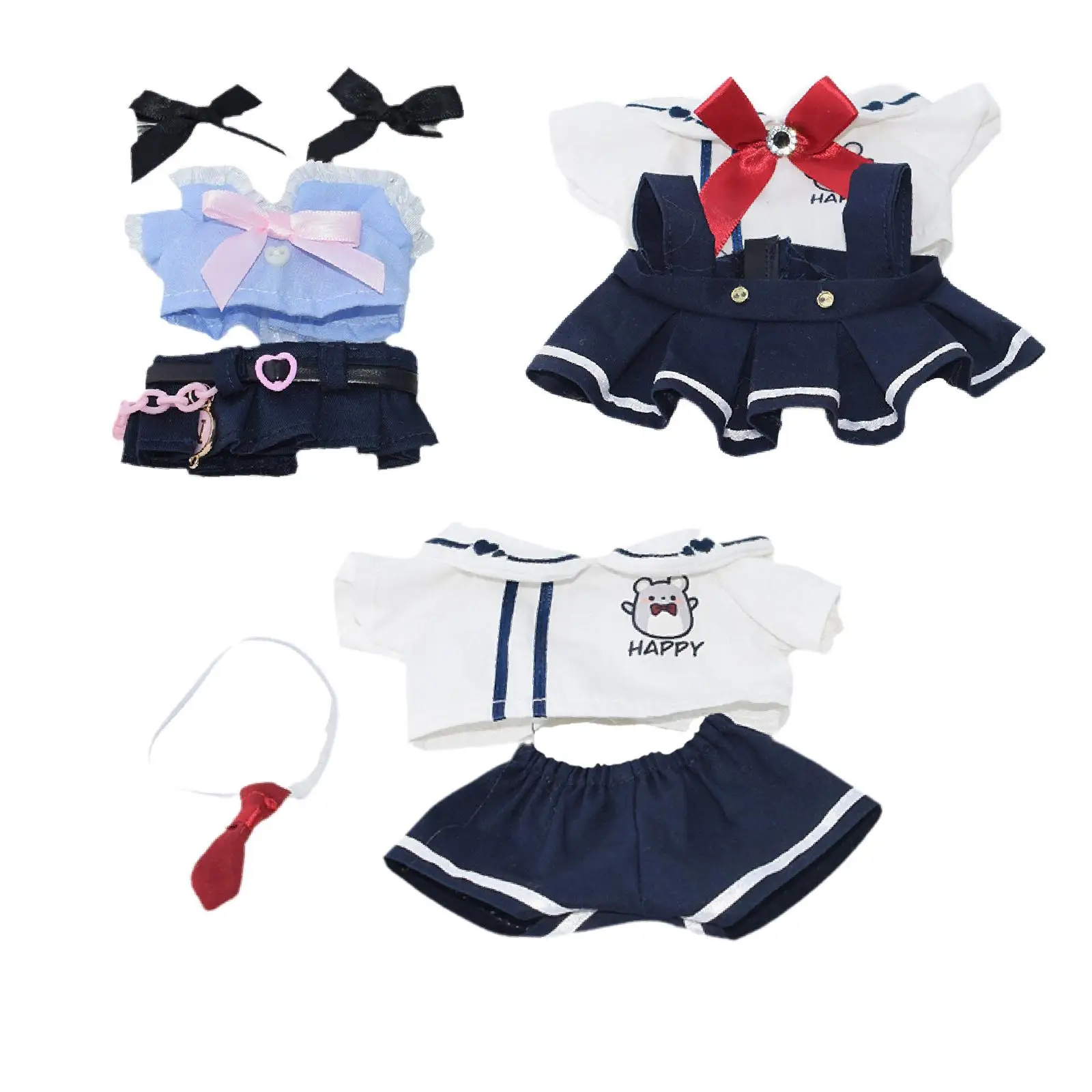 17cm Doll Clothes Fashion Cute Photo Props for Kids Dress up Cute Doll Clothes Suit Uniform Outifit Set Pendant Doll Clothes