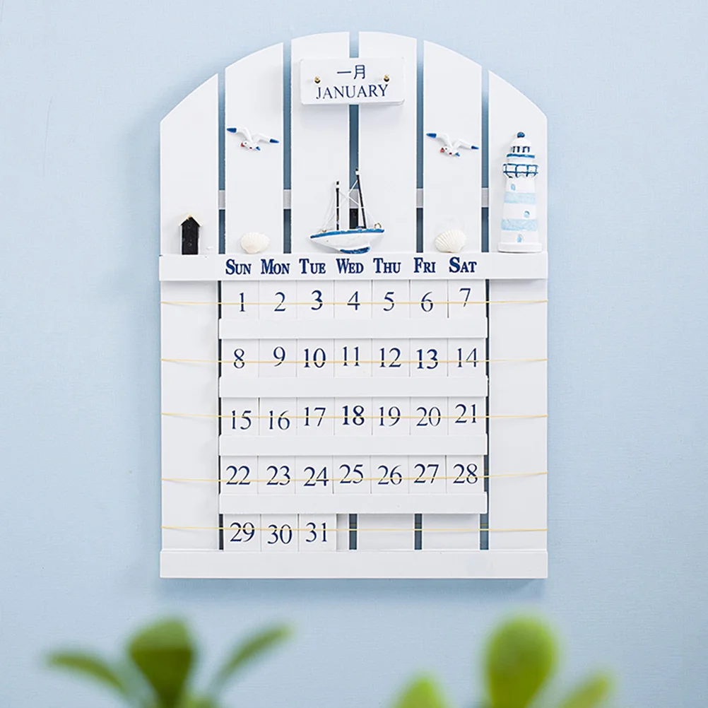 1 pezzo di calendario in legno decorazione elegante pratica casa ufficio studio camera da letto regalo per amici e famiglia calendario in legno