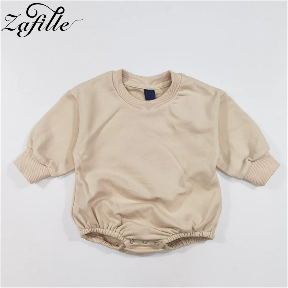 ZAFILLE Solid Leisure Baby Rompers Long Sleeve Overalls For Kids Boys Girls Simplicity Newborn Bodysuit Homely Sleepwear Infant