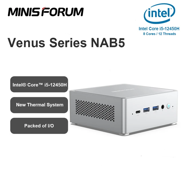 2023 MINISFORUM NAB5 Mini PC Intel Core i5 12450H Mini PC Windows 11 Pro  DDR4 32GB 512GB SSD WIFI 6 Desktop Gaming Mini Computer