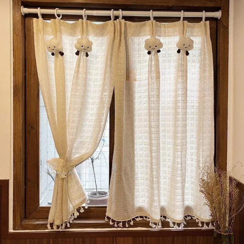 

Japanese Style Screen Curtains Bay Window Small Window Curtains Curtains for Living Room and Bedroom