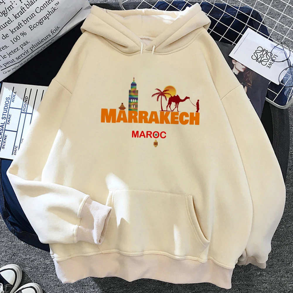 Maroc Morocco hoodies women long sleeve top Winter  sweater tracksuit female Kawaii Hooded Shirt