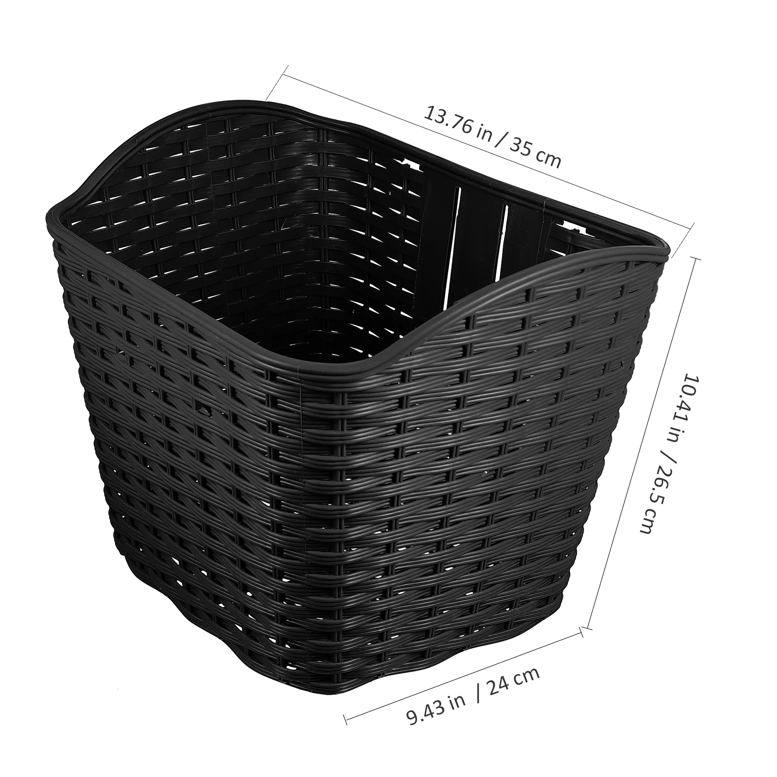

Plastic Bike Basket Durable Retro Design Large Capacity Storage Kids Bicycles Black H Front Foldable Accessories