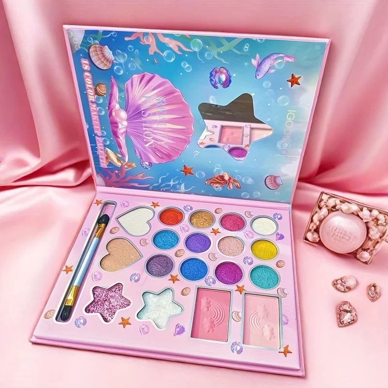 Paleta de Sombras para Olhos Feminina, 18 Cores, Estilo Cartoon, Paleta de Sombras Peroladas e Matte, Presentes de Maquiagem para Olhos