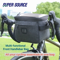 Bicycle Hemp Gray Front Handlebar Bag Portable 5L Cycle Bag Multifunctional Shoulder Bag MTB Basket Pannier Bicycle Accessory