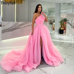 Thinyfull Organza A Line Evening Dresses Leg Slit One Shoulder Prom Party Dresses Events Gowns Formal Occasion Dress Dubai 2024