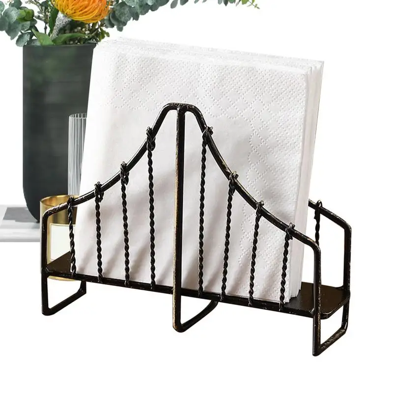 

Napkin Holders Metal Upright Vintage Bridge Napkin Holder Decorative Retro Kitchen Accessories Space-Saving Tissue Stand For